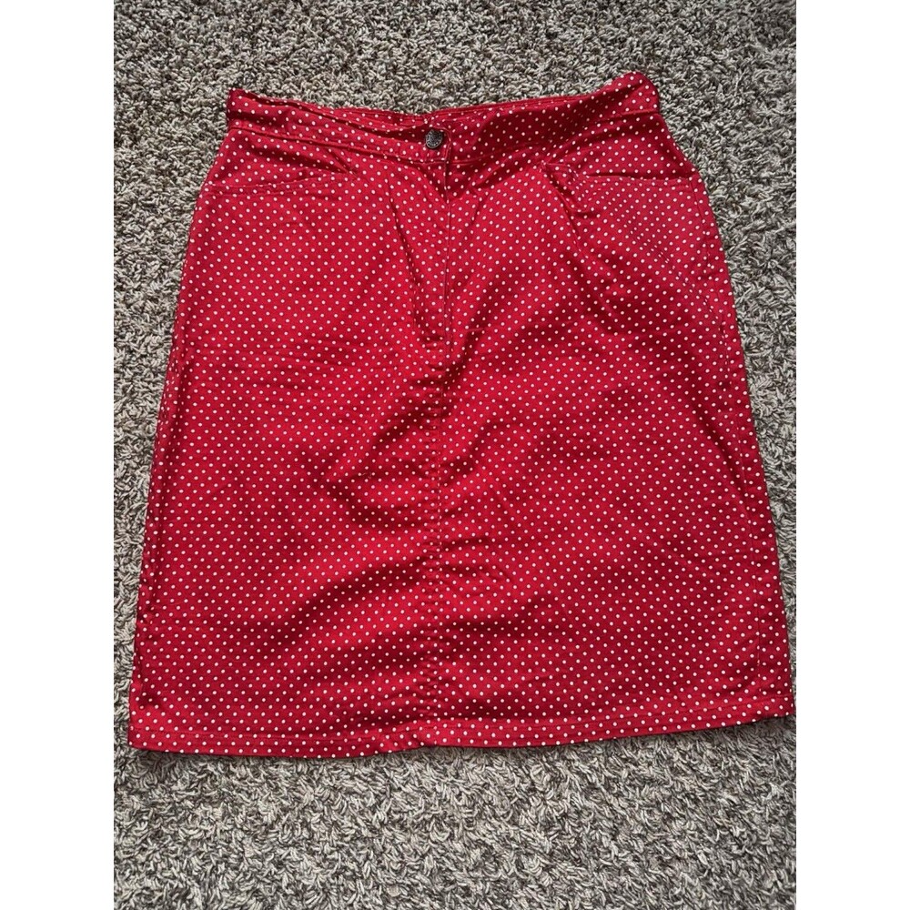 Bill Bass Jeans Stretch Women’s Size 6 Red Polka Dot Skirt